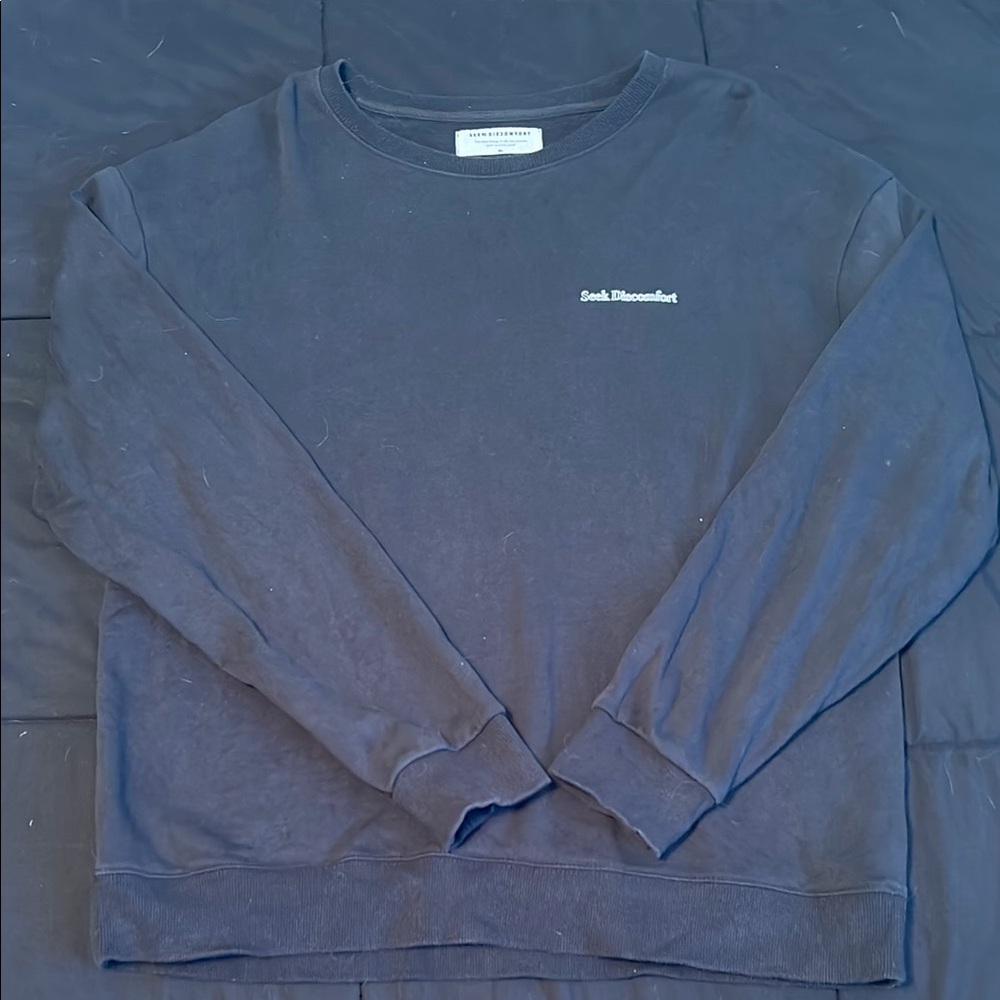 Seek Discomfort - Men's Black Crewneck Sweater
